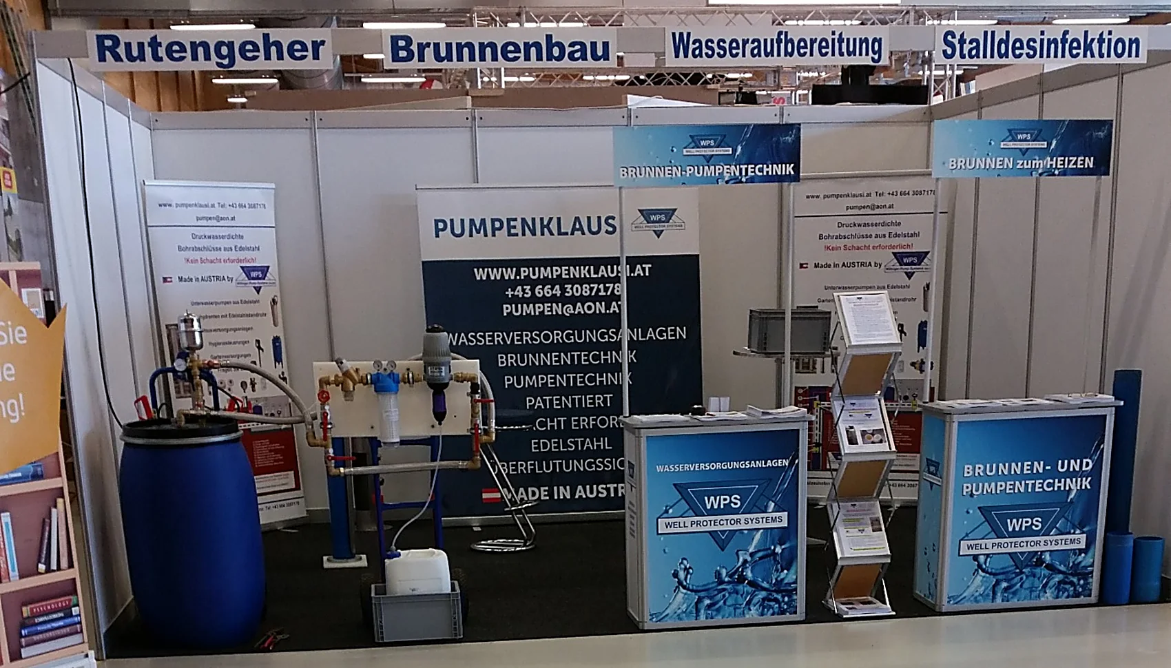 Messestand von Willinger Pumpsysteme mit Brunnen- und Pumpentechnik